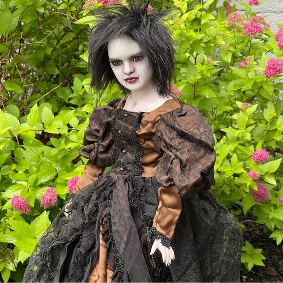 OOAK Creepy Odd 24” Ghostly Vampire Doll Witch Scary Halloween Horror Art Doll - Picture 2 of 14
